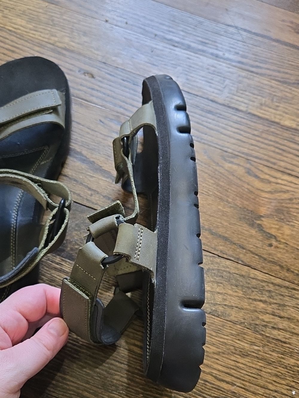 Camper Oruga Olive Green leather Sport Sandals Men EU 44 - Picture 11 of 14